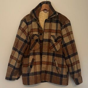 Men's Plaid Wool Shirt Jacket